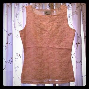 Romantic Pink Lace Tank Top